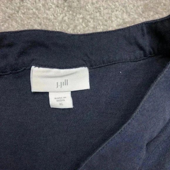 J Jill Halter Top Embroidered Navy and Red Color Sleeveless Sz XL - Picture 5 of 8